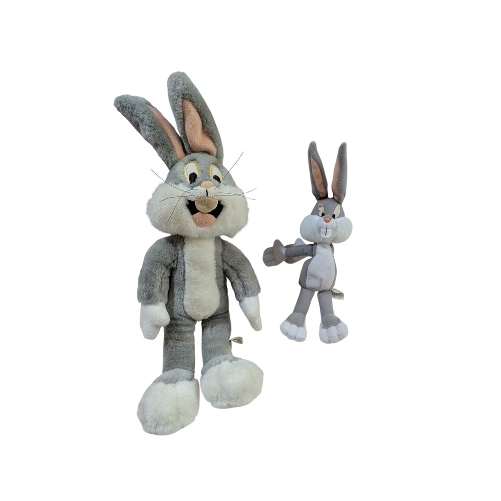 Vintage Bugs Bunny Plush Lot 1995 Warner Bros Studio Store 1997 Applause 2pc Set
